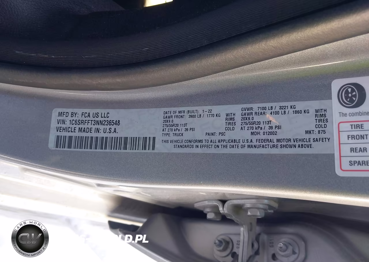 2022 Ram 1500 VIN:1C6SRFFT3NN236548 - 9