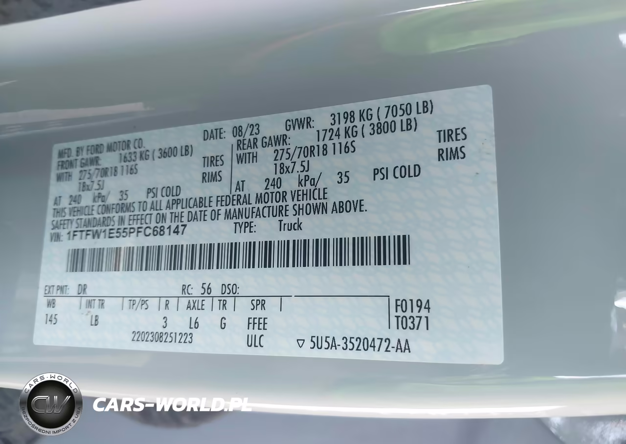 2023 Ford F-150 Tremor VIN:1FTFW1E55PFC68147 - 9