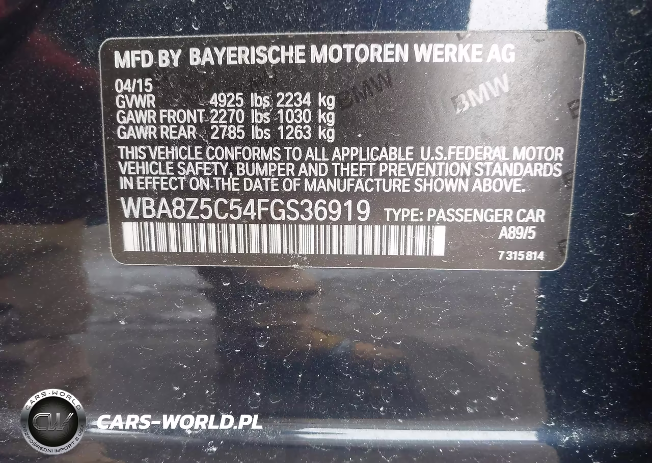 2015 BMW 328I Gran Turismo xDrive VIN:WBA8Z5C54FGS36919 - 9