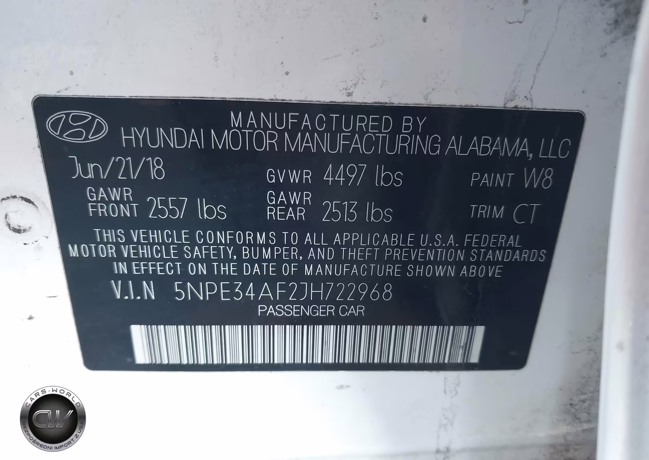 2018 Hyundai Sonata Sport+ VIN:5NPE34AF2JH722968 - 9