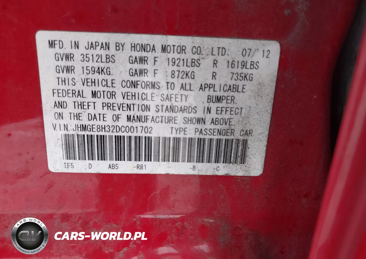 2013 Honda Fit VIN:JHMGE8H32DC001702 - 9