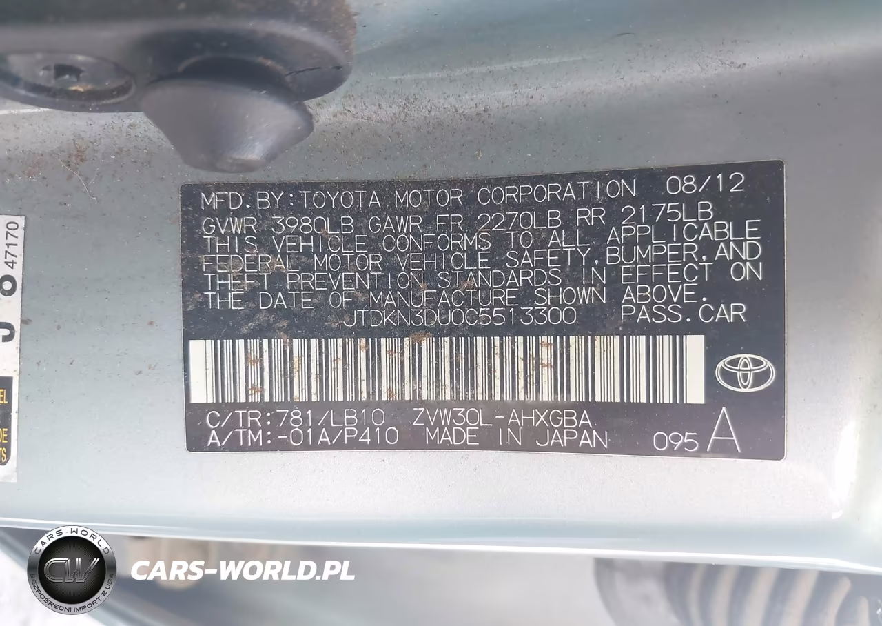 2012 Toyota Prius Four VIN:JTDKN3DU0C5513300 - 9