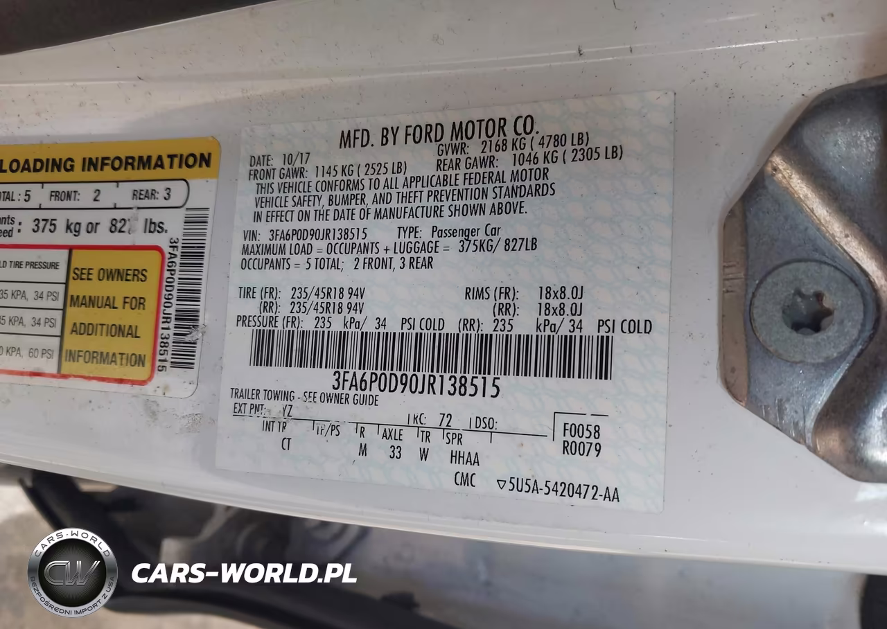2018 Ford Fusion Titanium VIN:3FA6P0D90JR138515 - 9