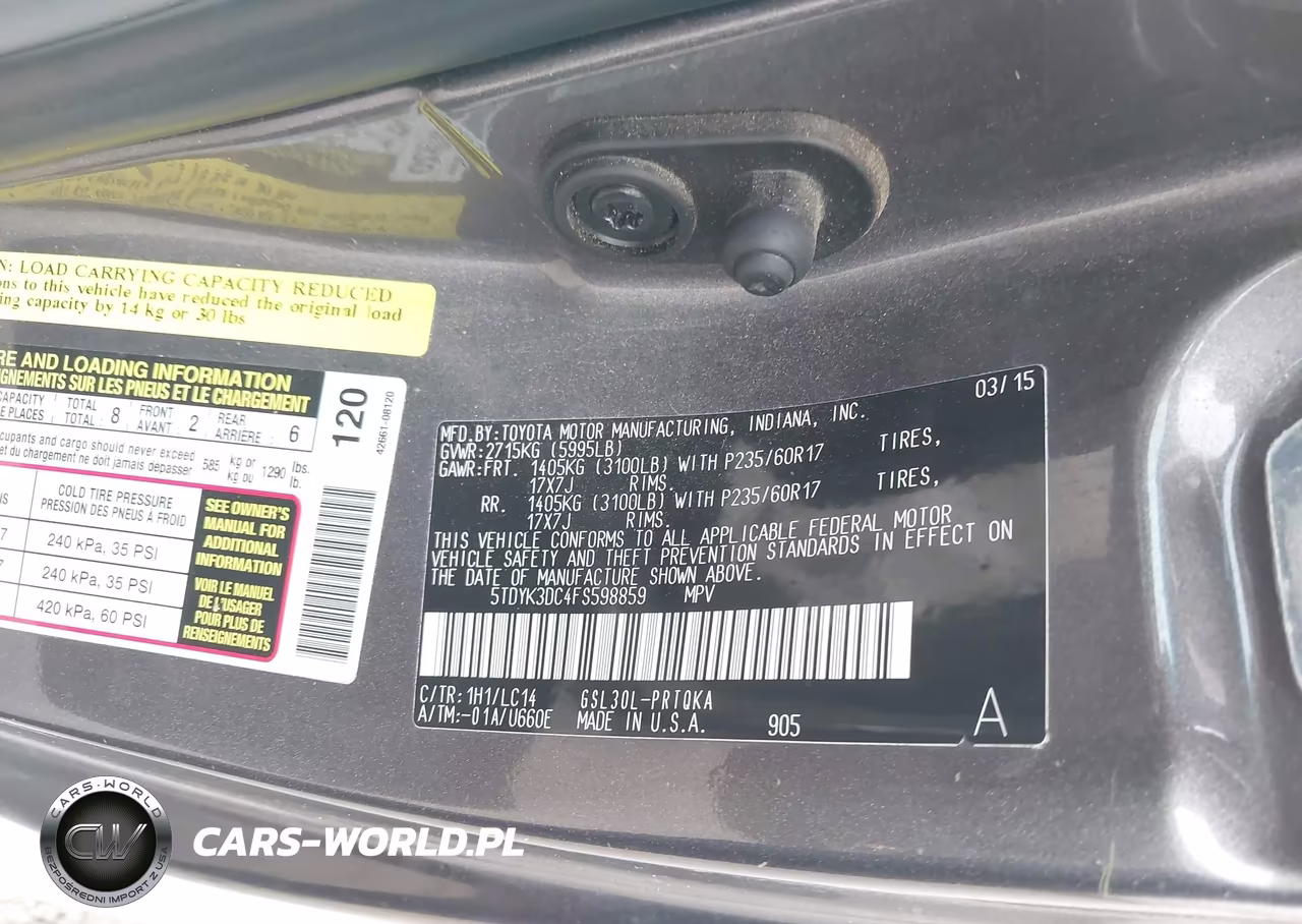 2015 Toyota Sienna Xle 8 Passenger VIN:5TDYK3DC4FS598859 - 9