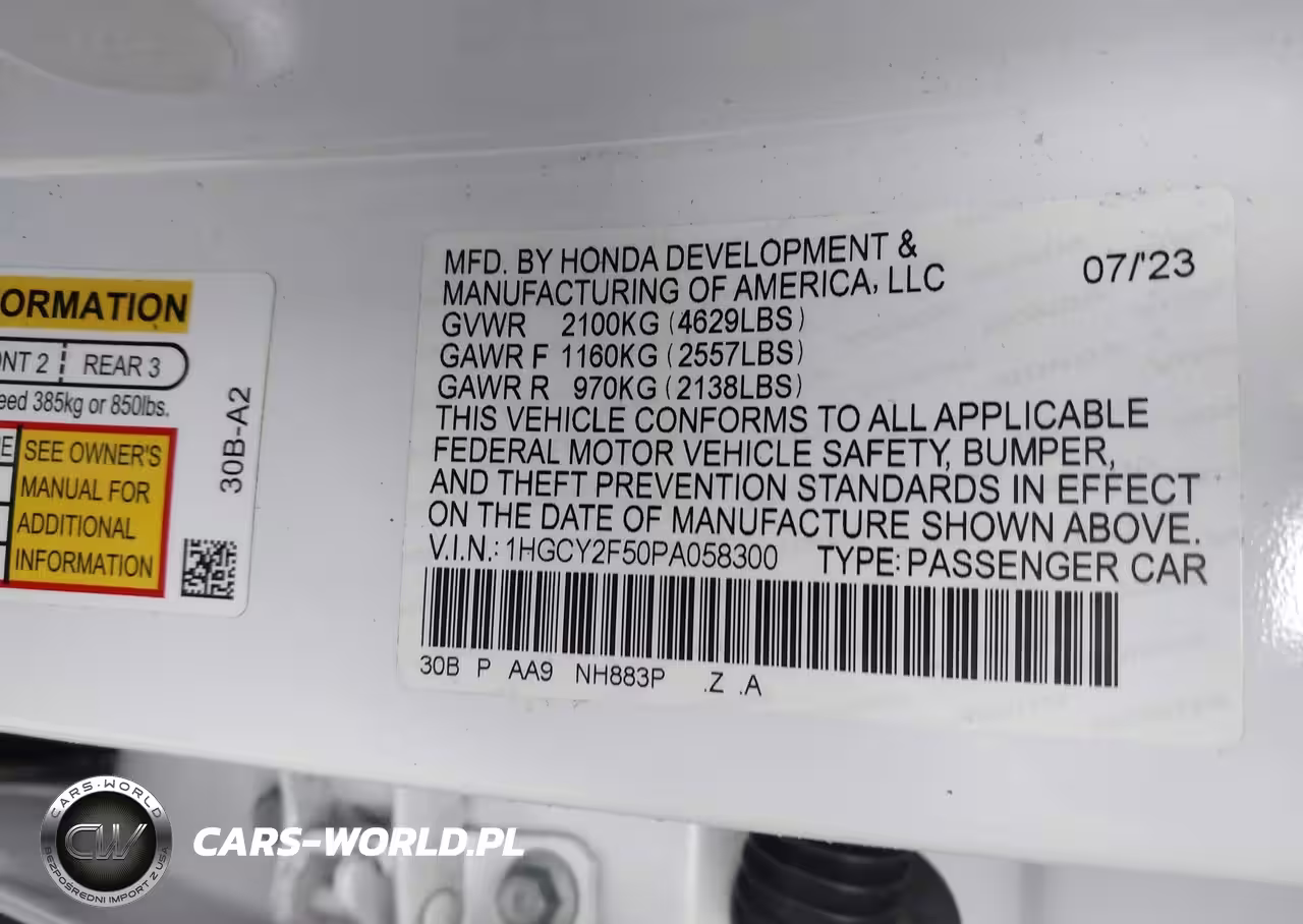 2023 Honda Accord Hybrid Sport VIN:1HGCY2F50PA058300 - 9