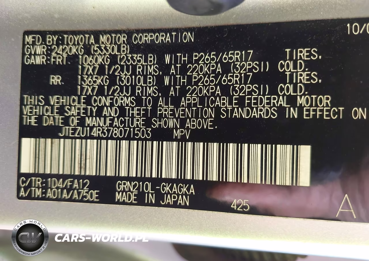 2007 Toyota 4Runner Sr5 V6 VIN:JTEZU14R378071503 - 9