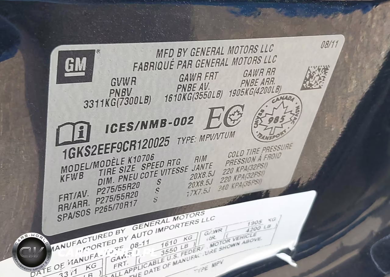 2012 GMC Yukon Denali VIN:1GKS2EEF9CR120025 - 9