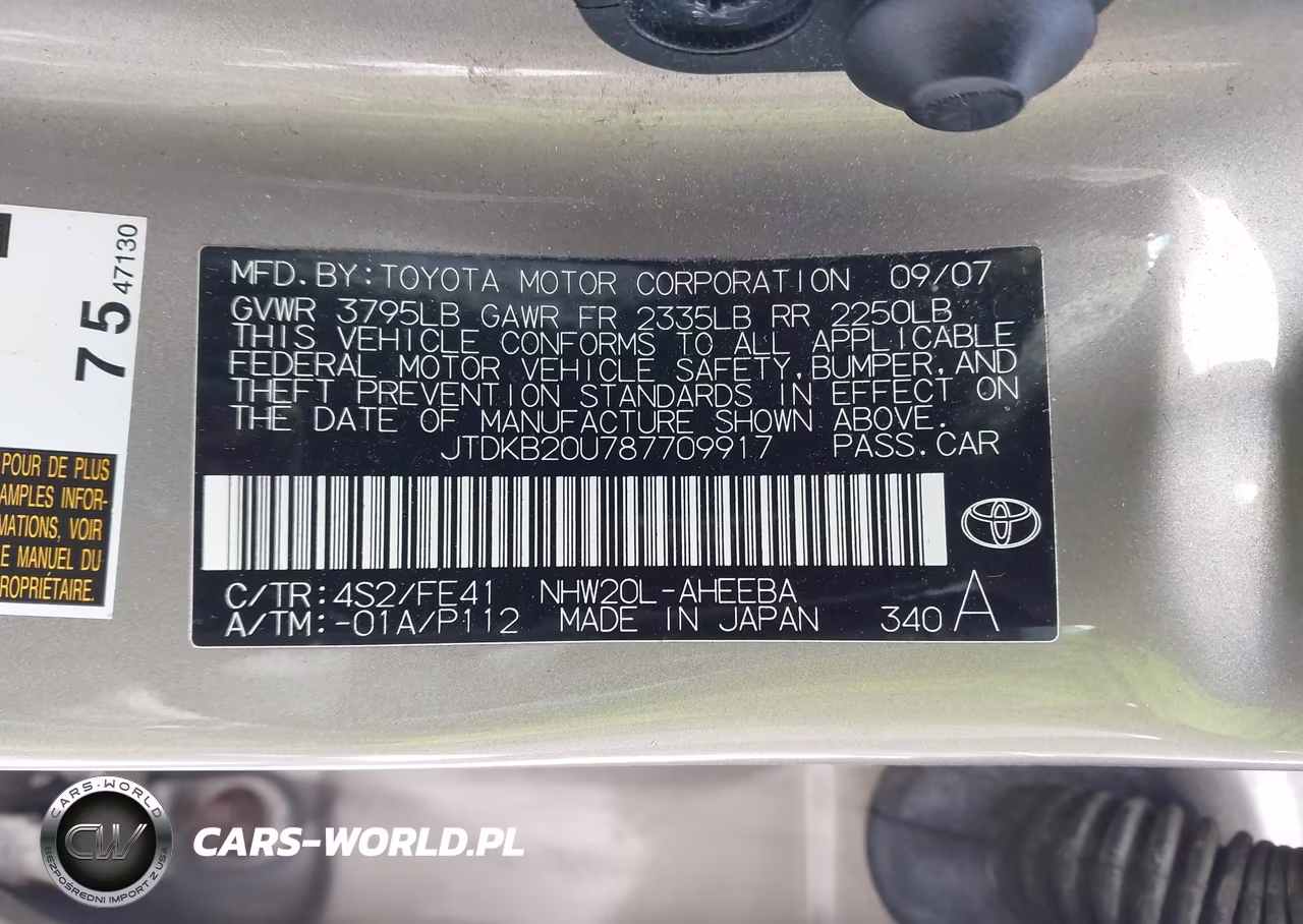 2008 Toyota Prius VIN:JTDKB20U787709917 - 9