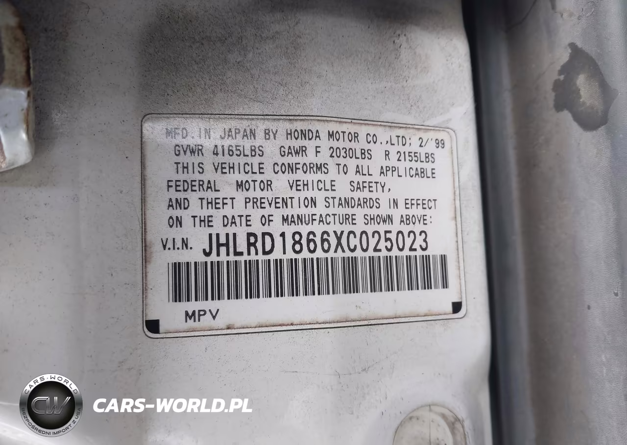 1999 Honda Cr-V Ex VIN:JHLRD1866XC025023 - 9
