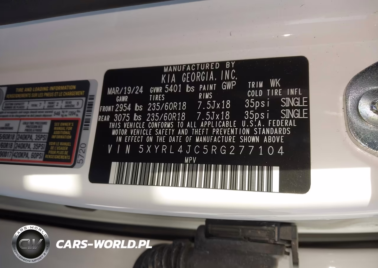 2024 Kia Sorento S VIN:5XYRL4JC5RG277104 - 9