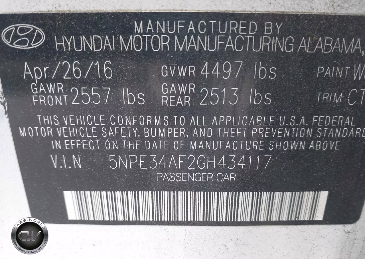 2016 Hyundai Sonata Sport VIN:5NPE34AF2GH434117 - 9