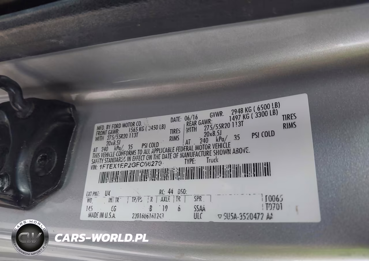 2016 Ford F-150 Xl VIN:1FTEX1EP2GFC66270 - 9