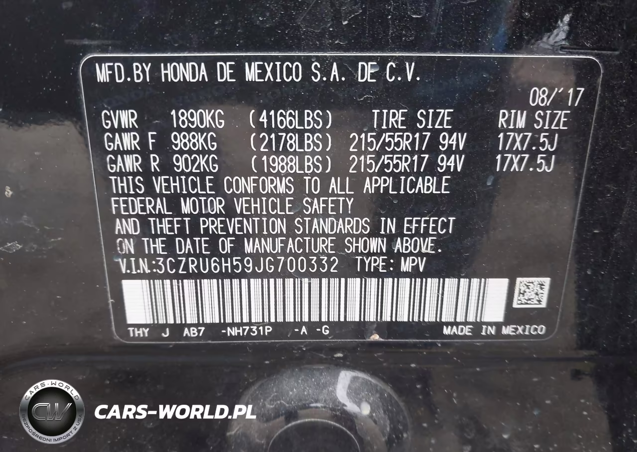 2018 Honda Hr-V Ex VIN:3CZRU6H59JG700332 - 9