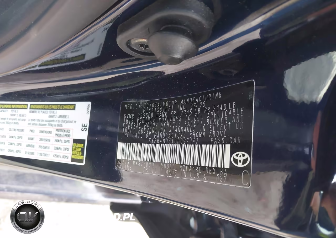 2025 Toyota Corolla Le VIN:5YFB4MDE4SP327147 - 9