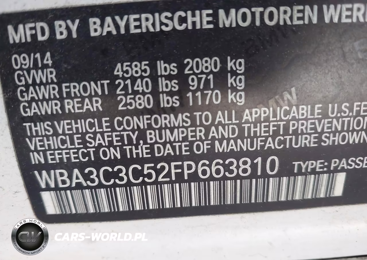 2015 BMW 320I xDrive VIN:WBA3C3C52FP663810 - 9