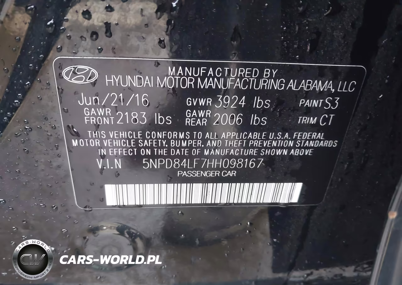 2017 Hyundai Elantra Limited VIN:5NPD84LF7HH098167 - 9