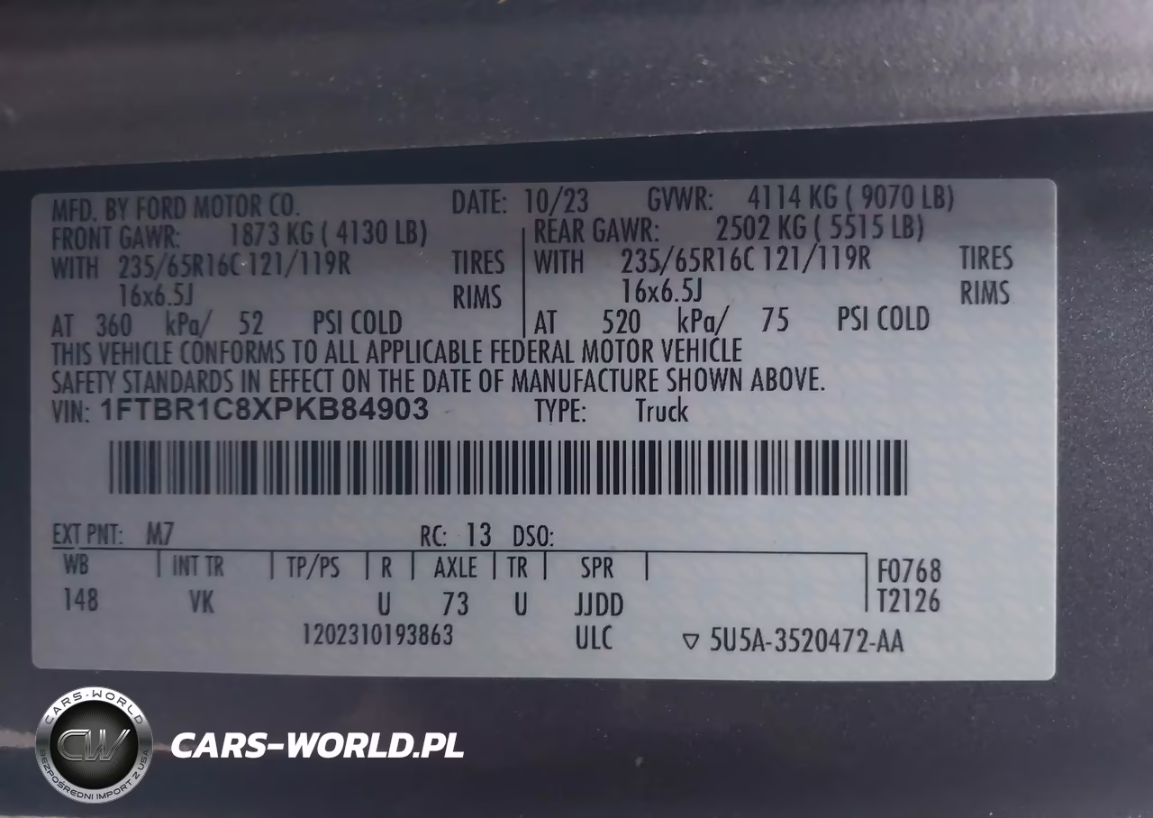 2023 Ford Transit-250 VIN:1FTBR1C8XPKB84903 - 9