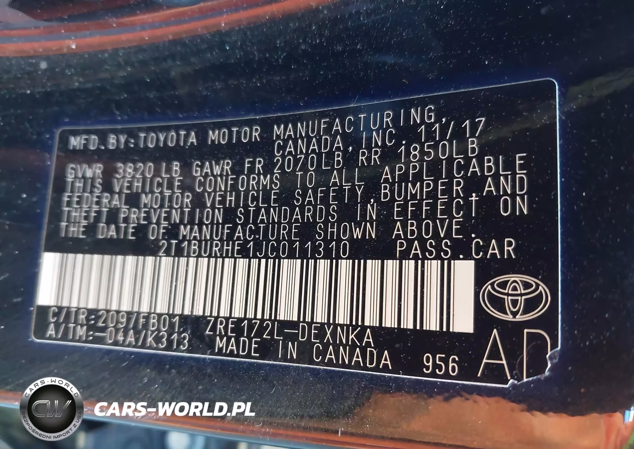 2018 Toyota Corolla Le VIN:2T1BURHE1JC011310 - 9