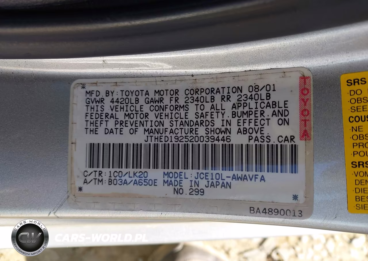 2002 Lexus Is 300 Sport Cross VIN:JTHED192520039446 - 9