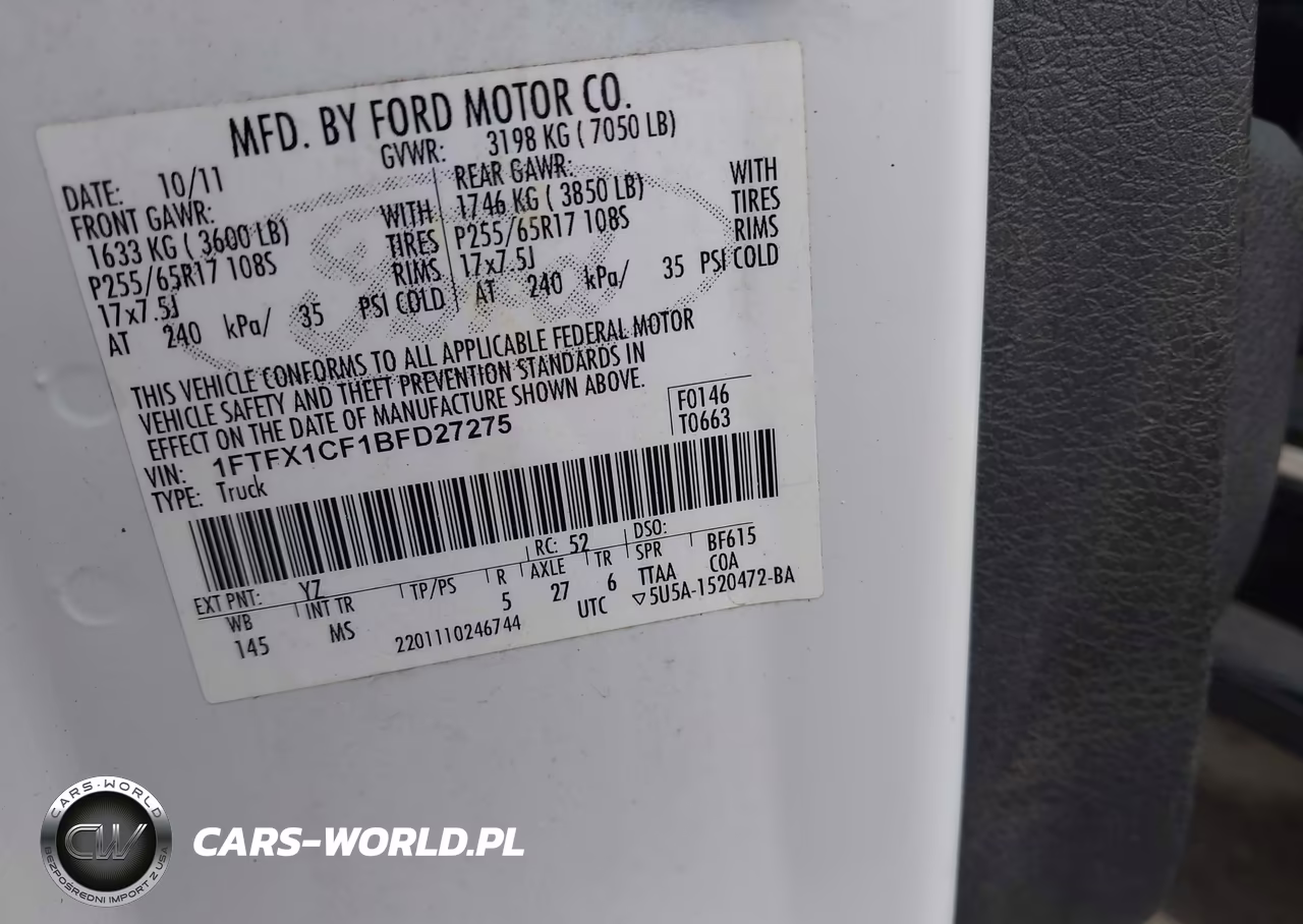 2011 Ford F-150 Xlt VIN:1FTFX1CF1BFD27275 - 9