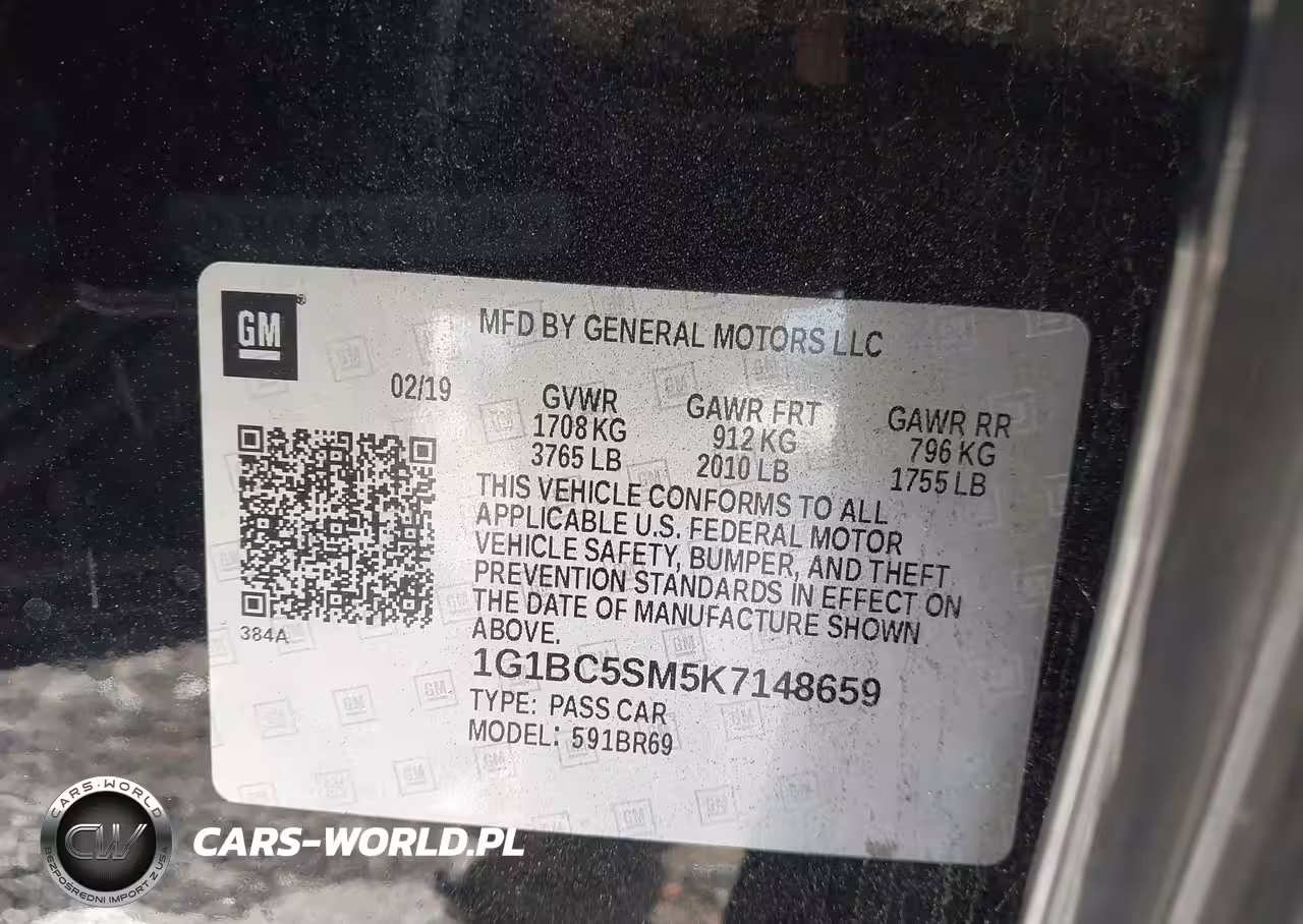 2019 Chevrolet Cruze Ls VIN:1G1BC5SM5K7148659 - 9