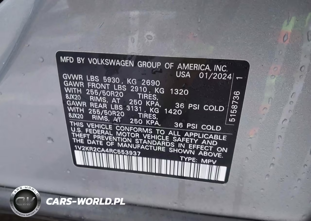 2024 Volkswagen Atlas 2.0T Se W-Technology VIN:1V2KR2CA4RC553937 - 9
