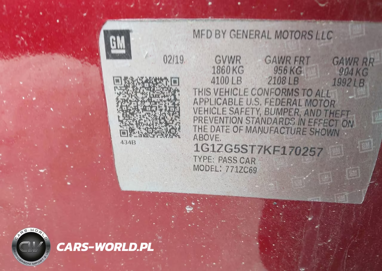 2019 Chevrolet Malibu Rs VIN:1G1ZG5ST7KF170257 - 9