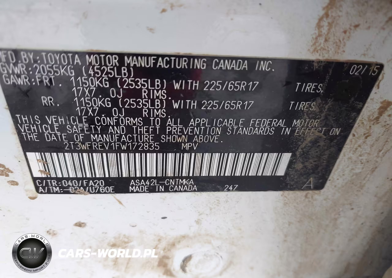 2015 Toyota Rav4 Xle VIN:2T3WFREV1FW172835 - 9