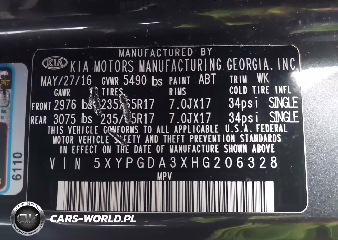 2017 Kia Sorento 2.4L Lx VIN:5XYPGDA3XHG206328 - 9