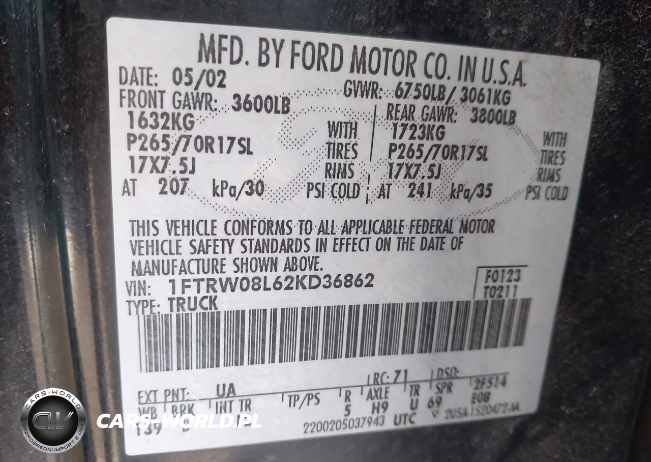 2002 Ford F-150 Lariat-Xlt VIN:1FTRW08L62KD36862 - 9