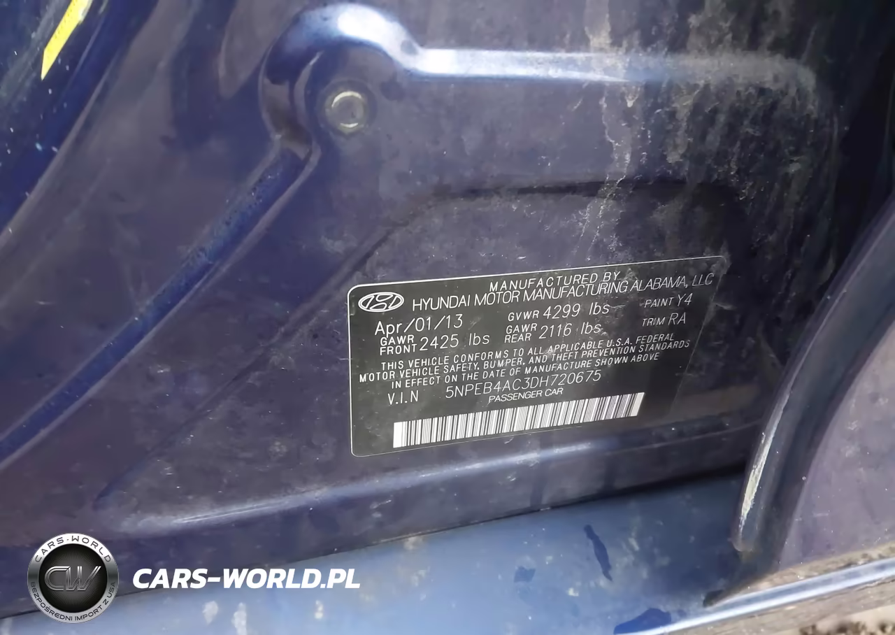 2013 Hyundai Sonata Gls VIN:5NPEB4AC3DH720675 - 9