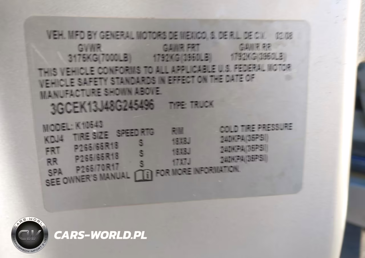 2008 Chevrolet Silverado 1500 Lt2 VIN:3GCEK13J48G245496 - 9