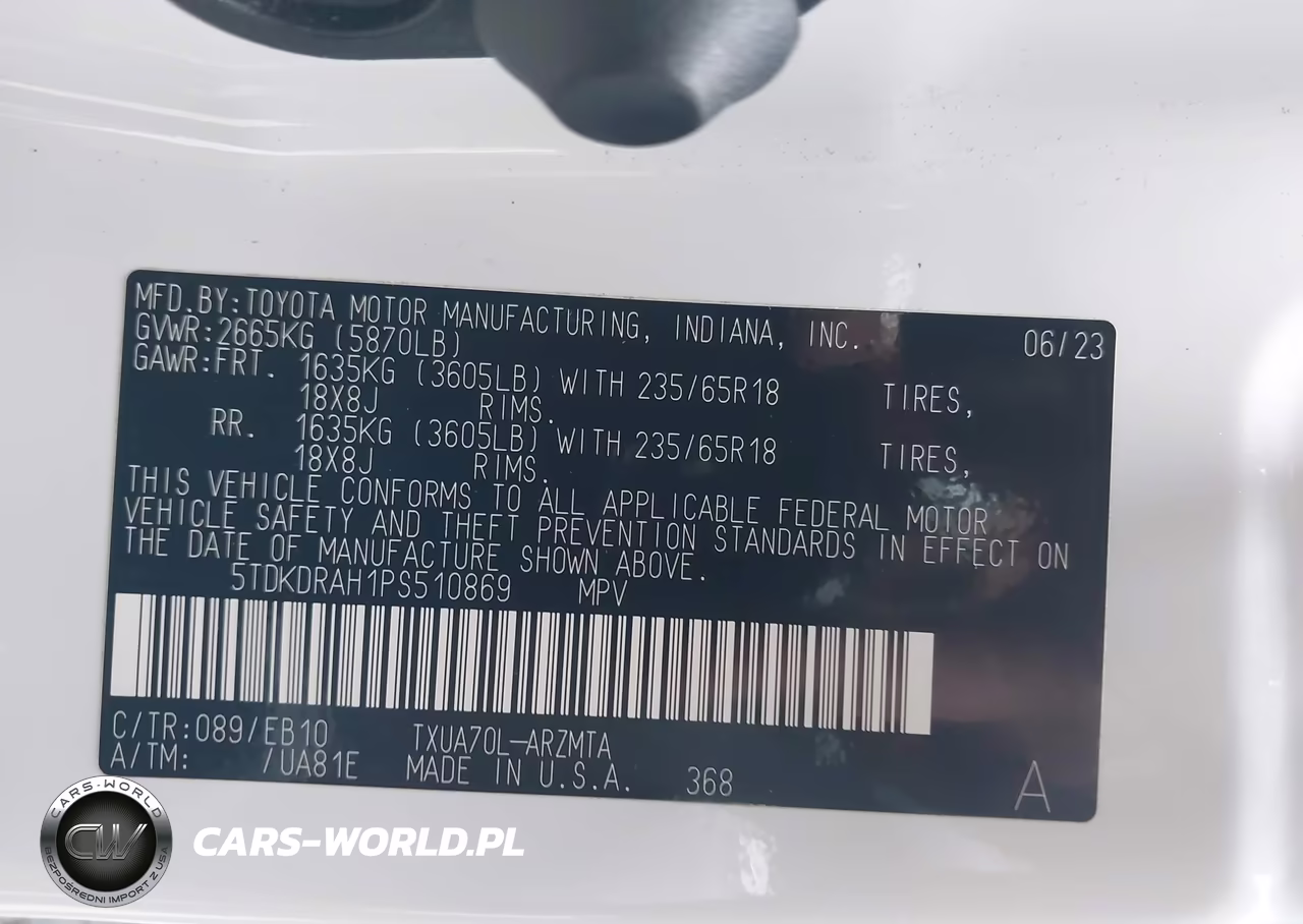 2023 Toyota Highlander Xle VIN:5TDKDRAH1PS510869 - 9