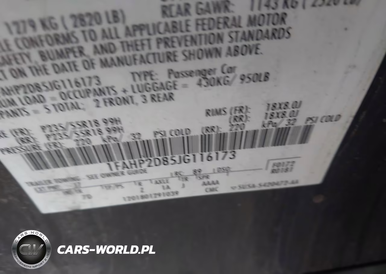 2018 Ford Taurus Se VIN:1FAHP2D85JG116173 - 9