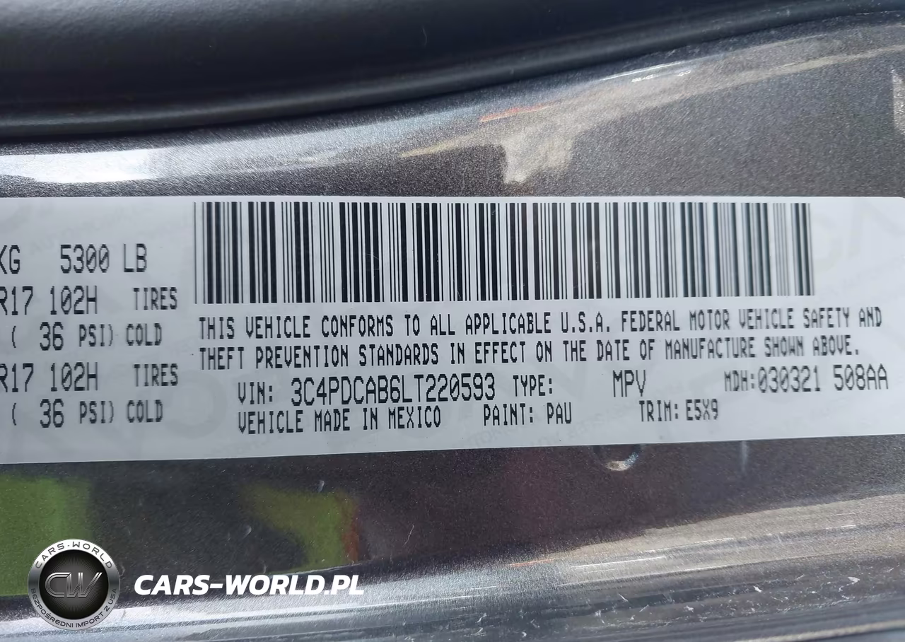 2020 Dodge Journey Se Value VIN:3C4PDCAB6LT220593 - 9
