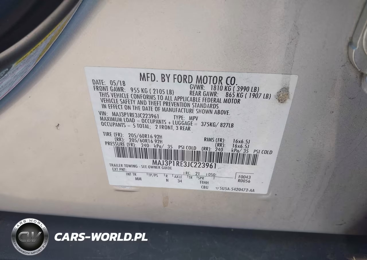 2018 Ford Ecosport S VIN:MAJ3P1RE3JC223961 - 9