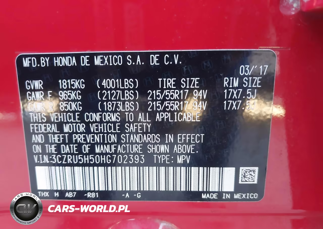 2017 Honda Hr-V Ex VIN:3CZRU5H50HG702393 - 9