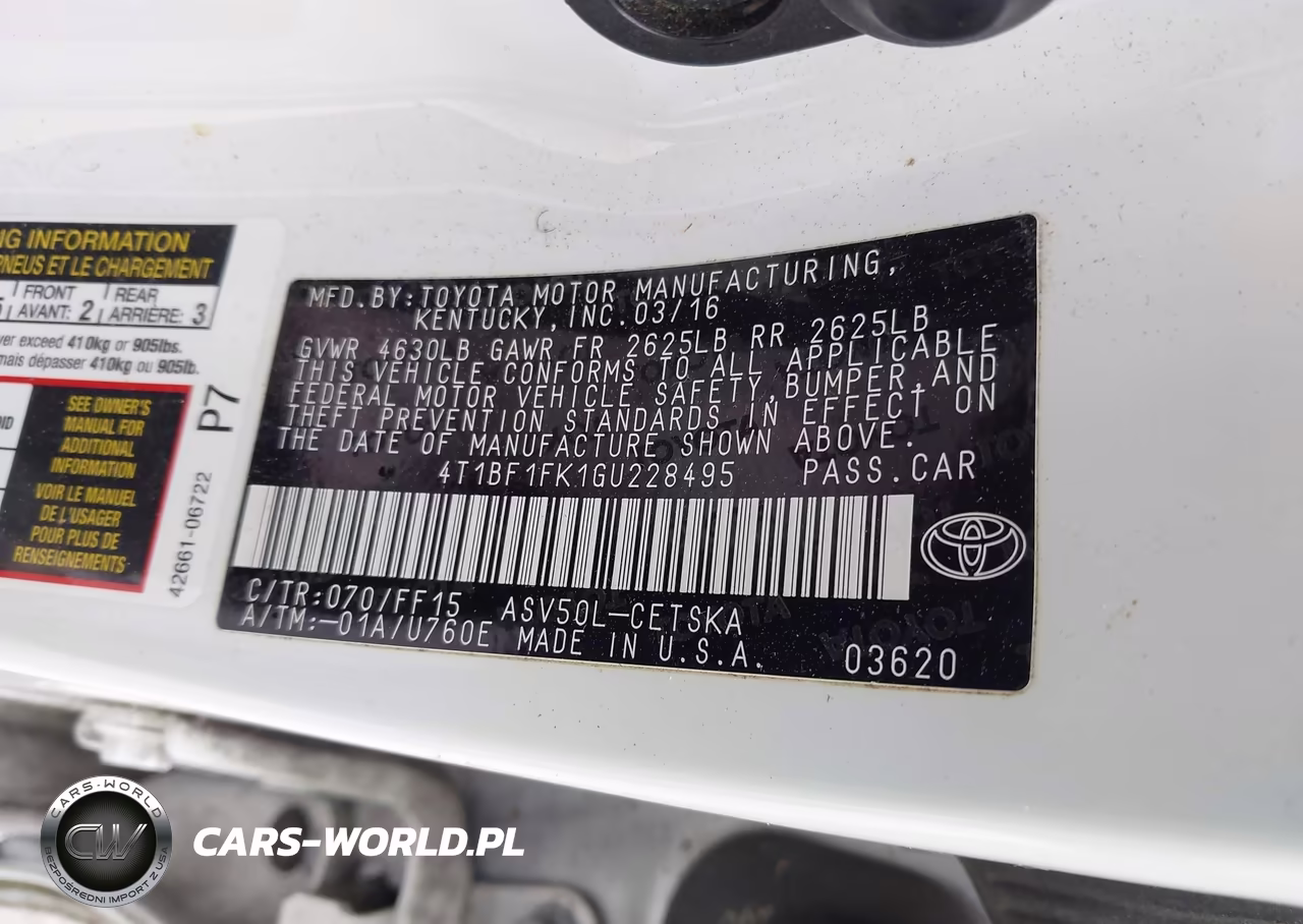 2016 Toyota Camry Se VIN:4T1BF1FK1GU228495 - 9