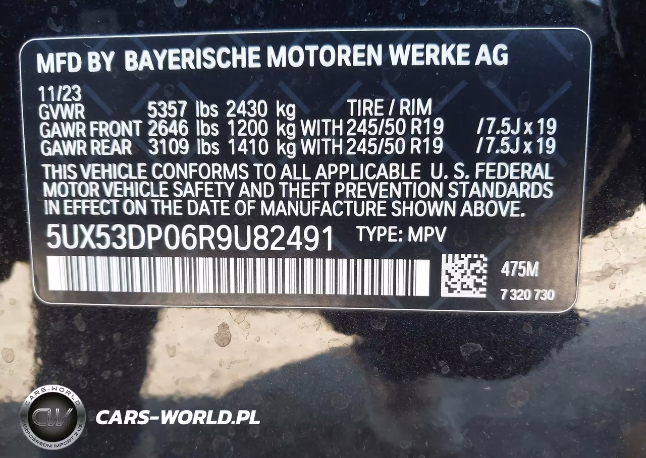 2024 BMW X3 xDrive30I VIN:5UX53DP06R9U82491 - 9