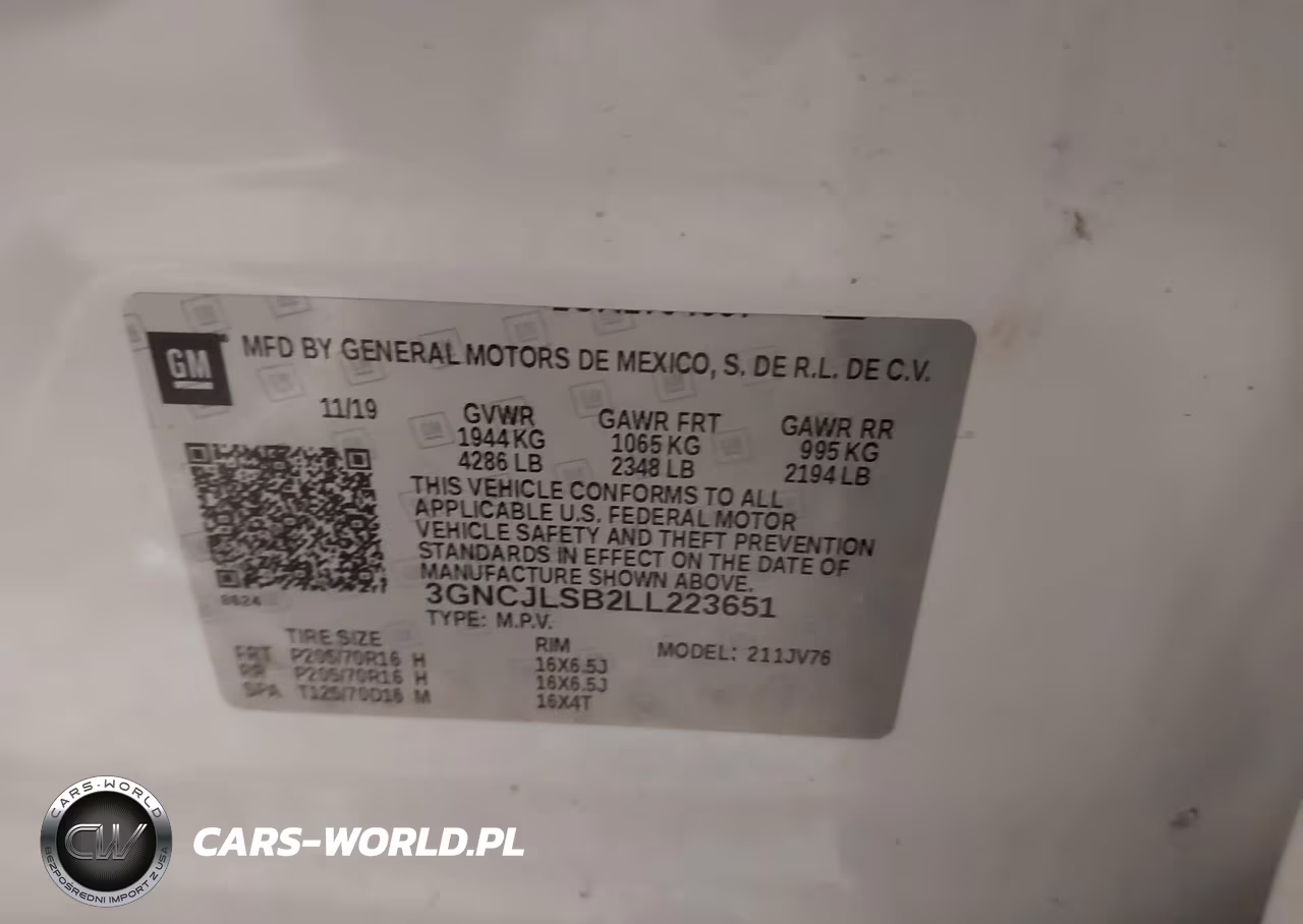 2020 Chevrolet Trax Fwd Lt VIN:3GNCJLSB2LL223651 - 9