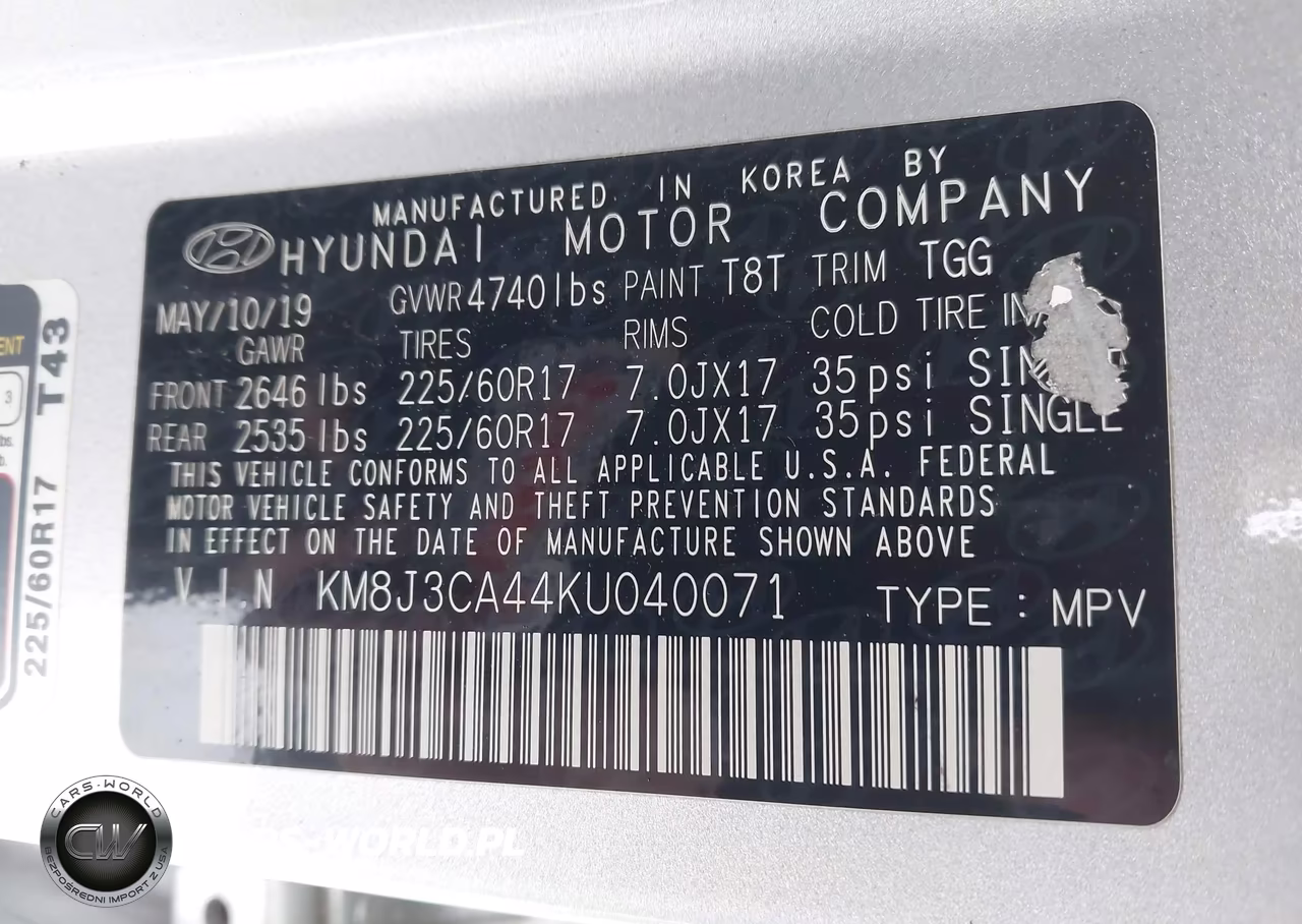 2019 Hyundai Tucson Value VIN:KM8J3CA44KU040071 - 9