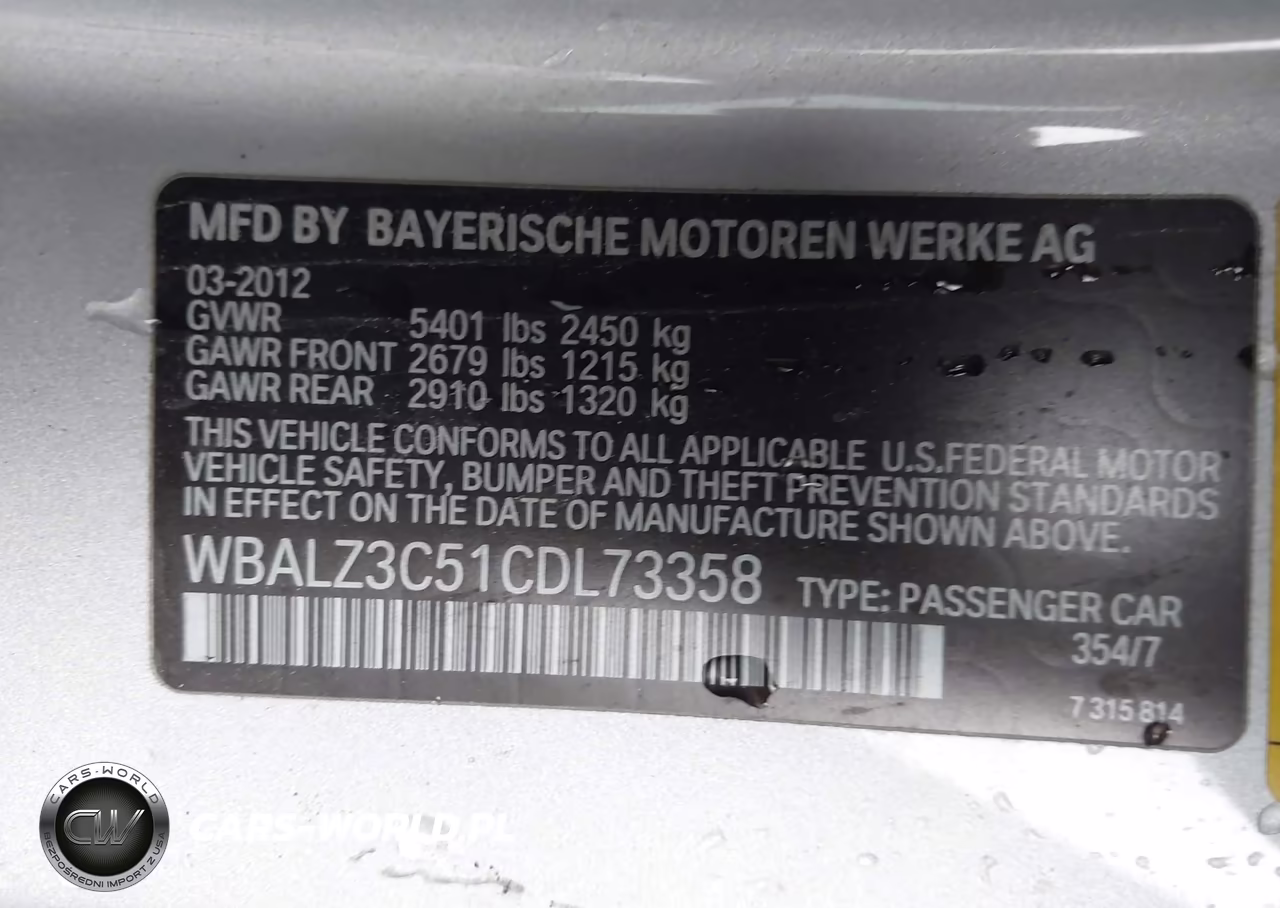 2012 BMW 650I VIN:WBALZ3C51CDL73358 - 9
