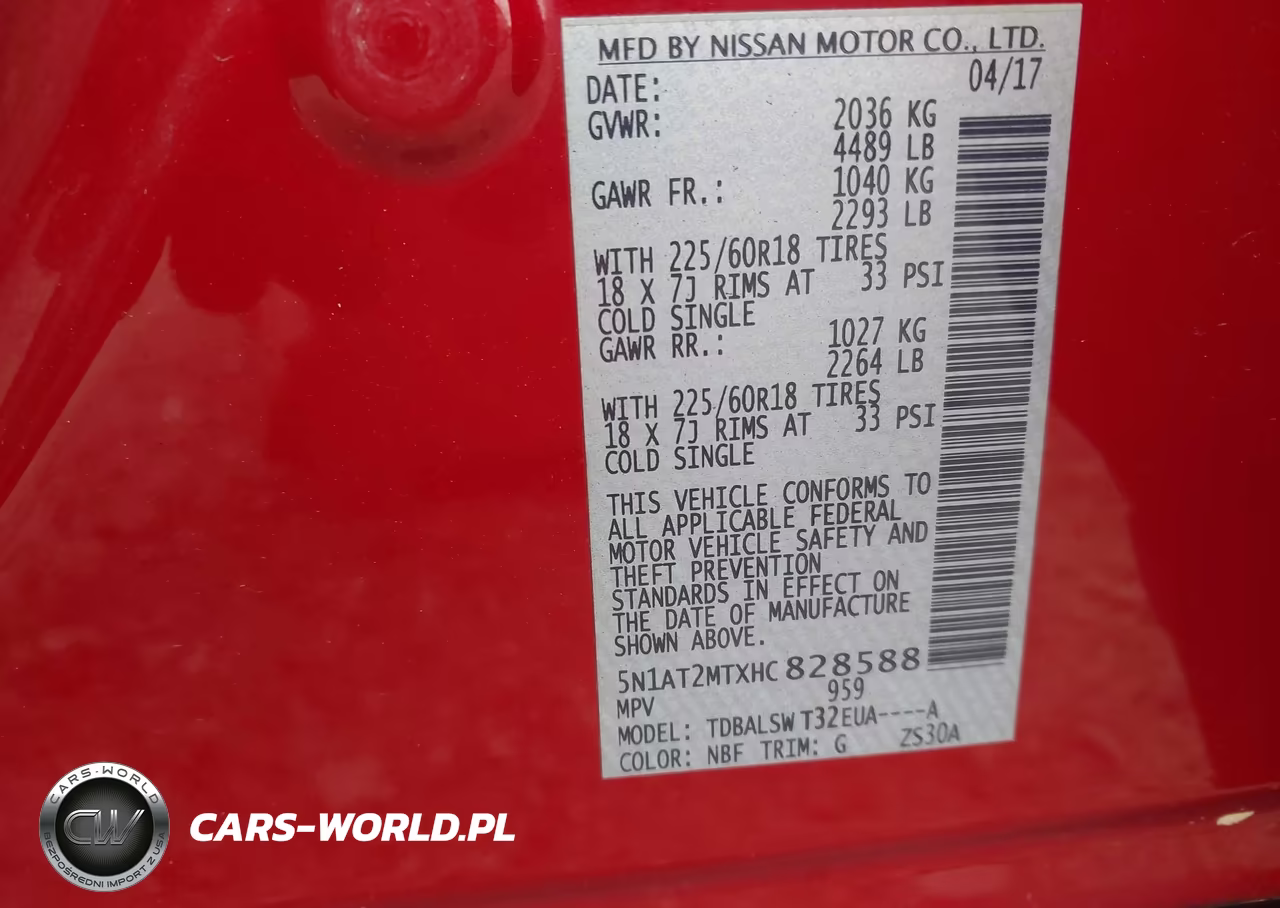 2017 Nissan Rogue Sl VIN:5N1AT2MTXHC828588 - 9
