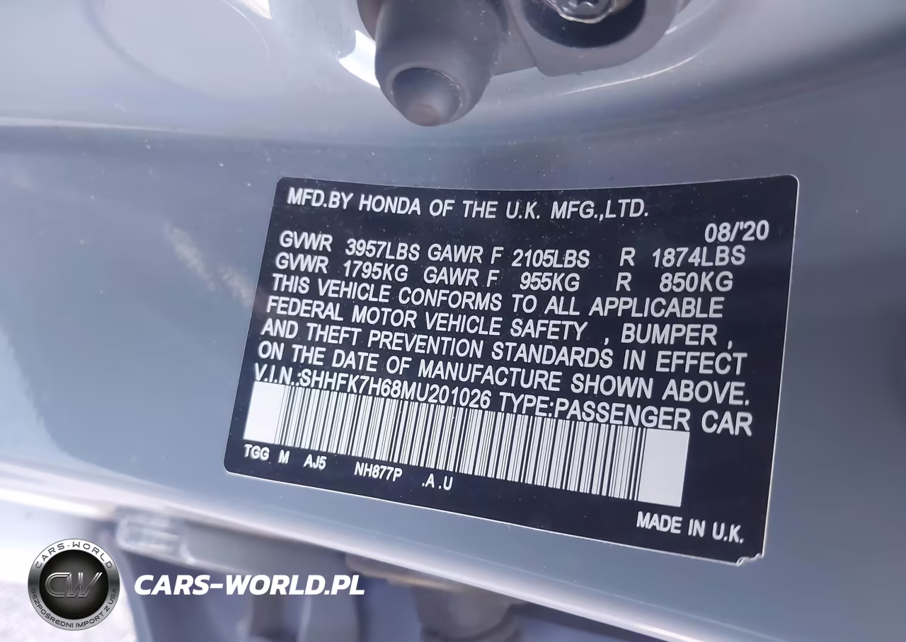 2021 Honda Civic Ex VIN:SHHFK7H68MU201026 - 9