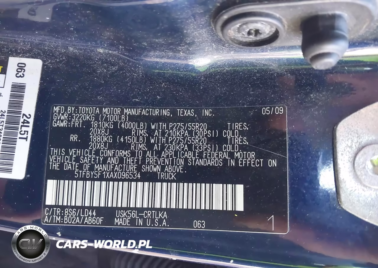 2010 Toyota Tundra Limited 5.7L V8 VIN:5TFBY5F1XAX096534 - 9