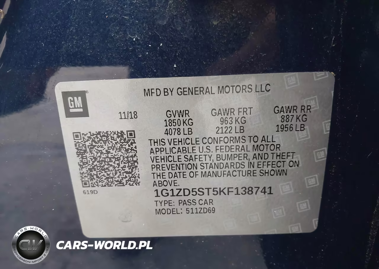 2019 Chevrolet Malibu Lt VIN:1G1ZD5ST5KF138741 - 9