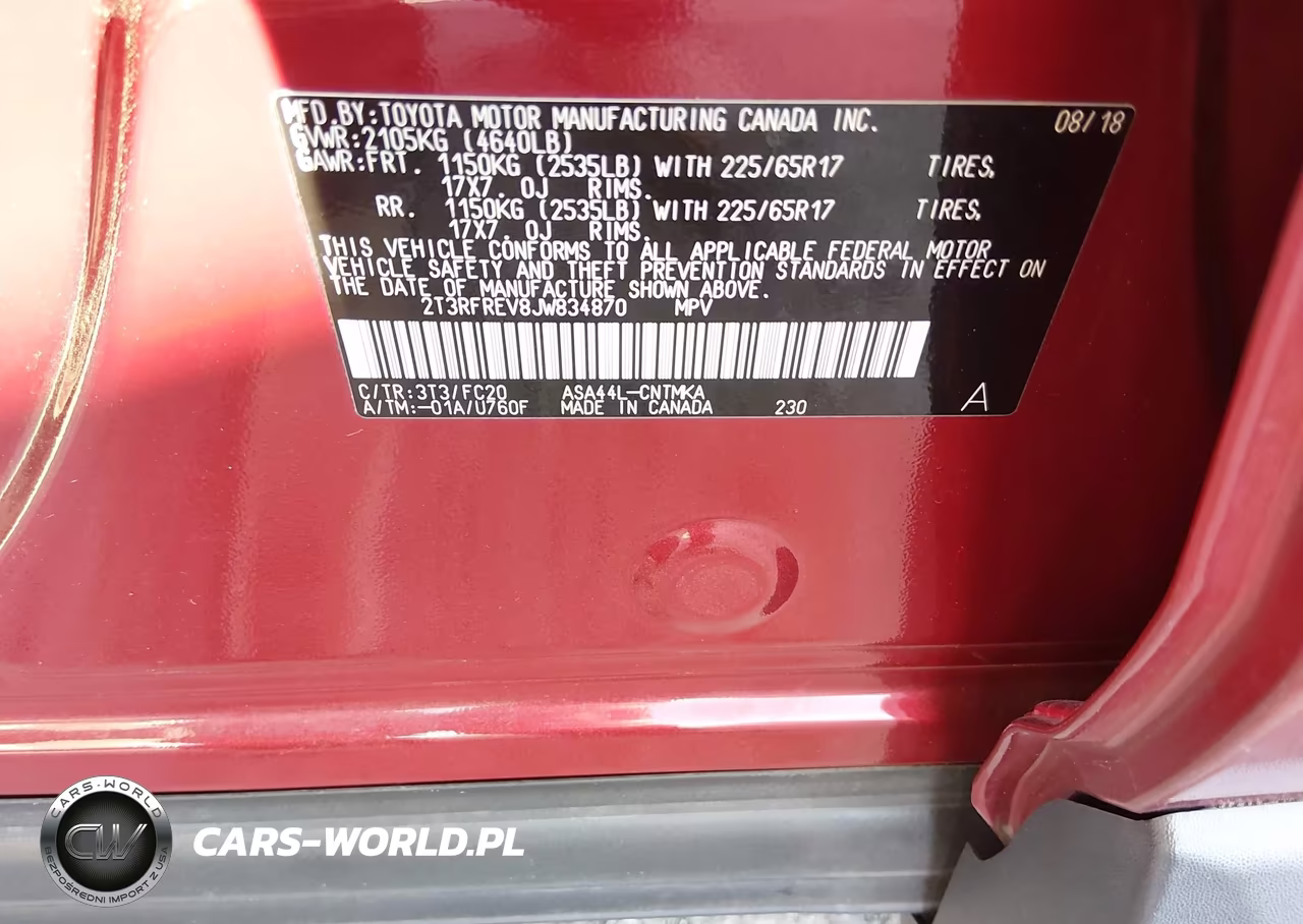 2018 Toyota Rav4 Xle VIN:2T3RFREV8JW834870 - 9