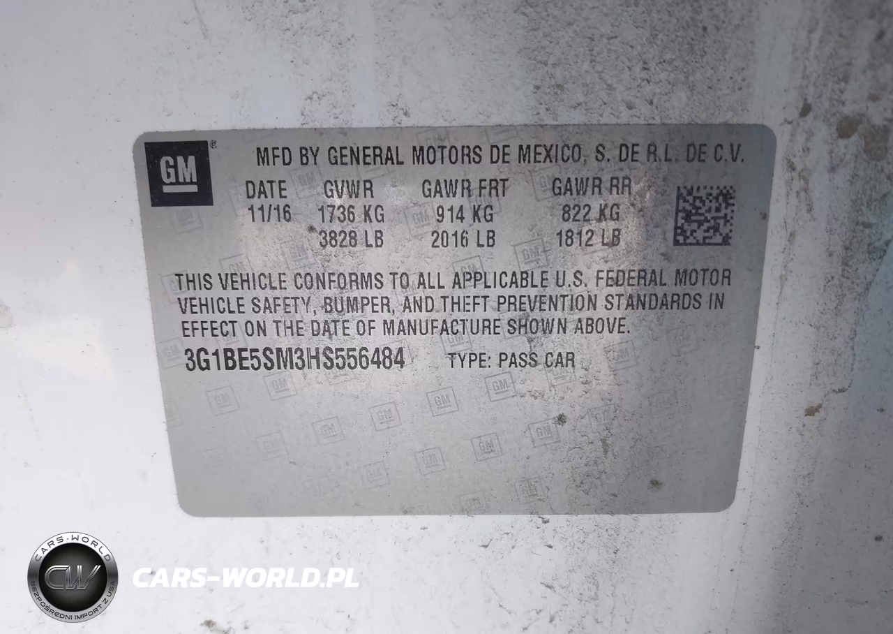 2017 Chevrolet Cruze Lt Auto VIN:3G1BE5SM3HS556484 - 9