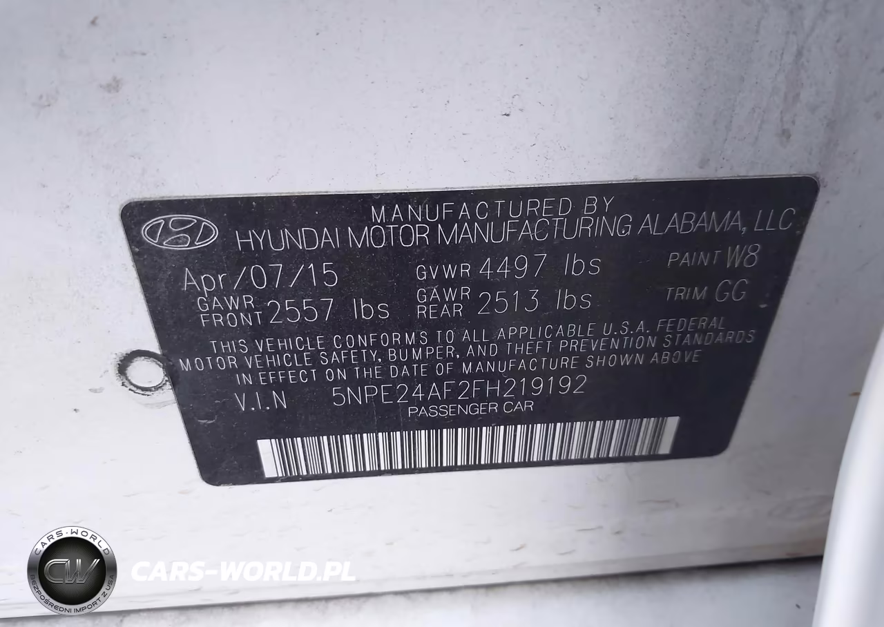 2015 Hyundai Sonata Se VIN:5NPE24AF2FH219192 - 9