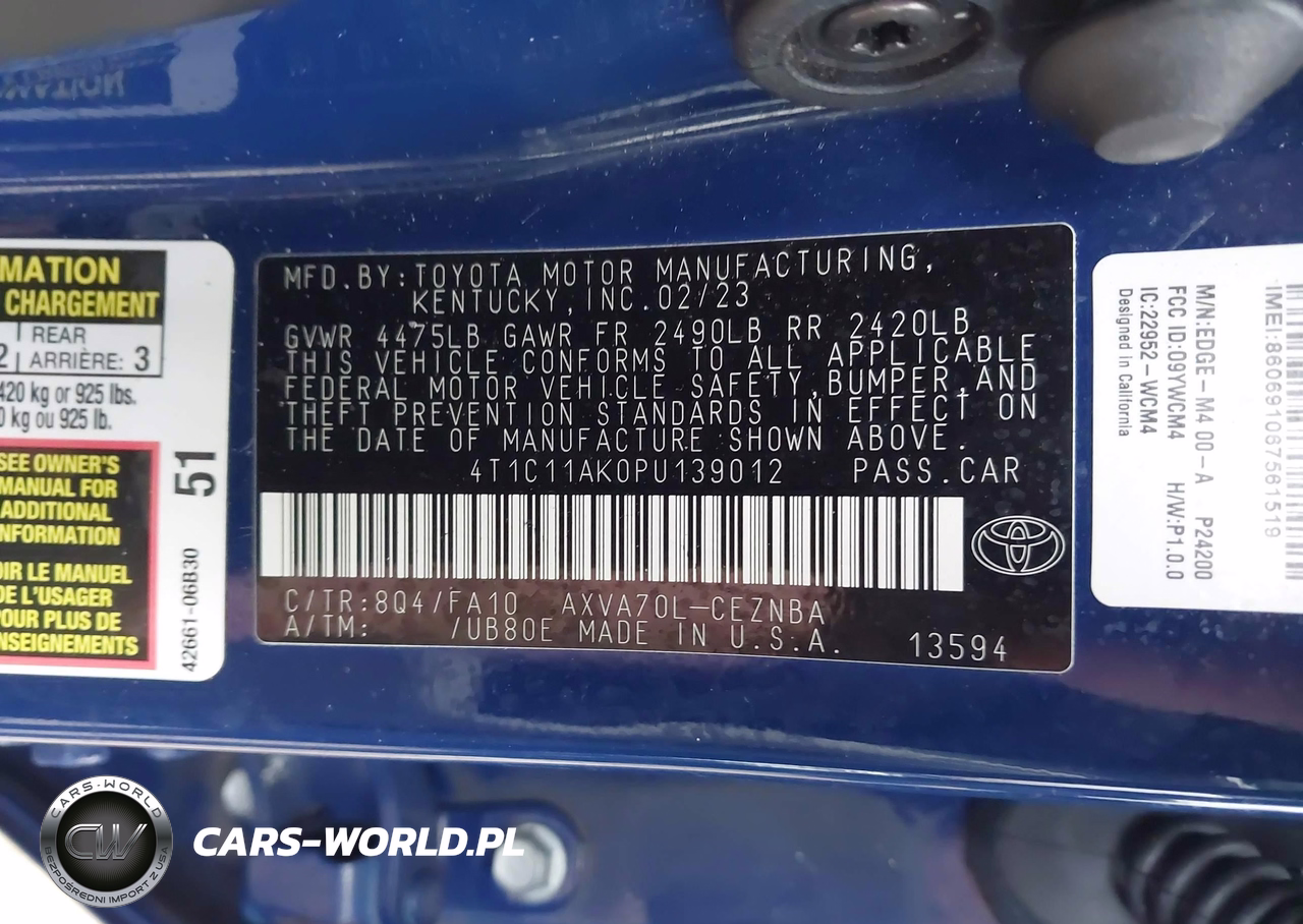 2023 Toyota Camry Le VIN:4T1C11AK0PU139012 - 9